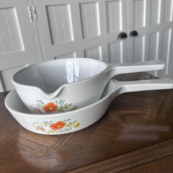 Corning Ware Wild Flower 2 Piece Menuette Set P-89-B, P-83-B - Picture 1 of 14